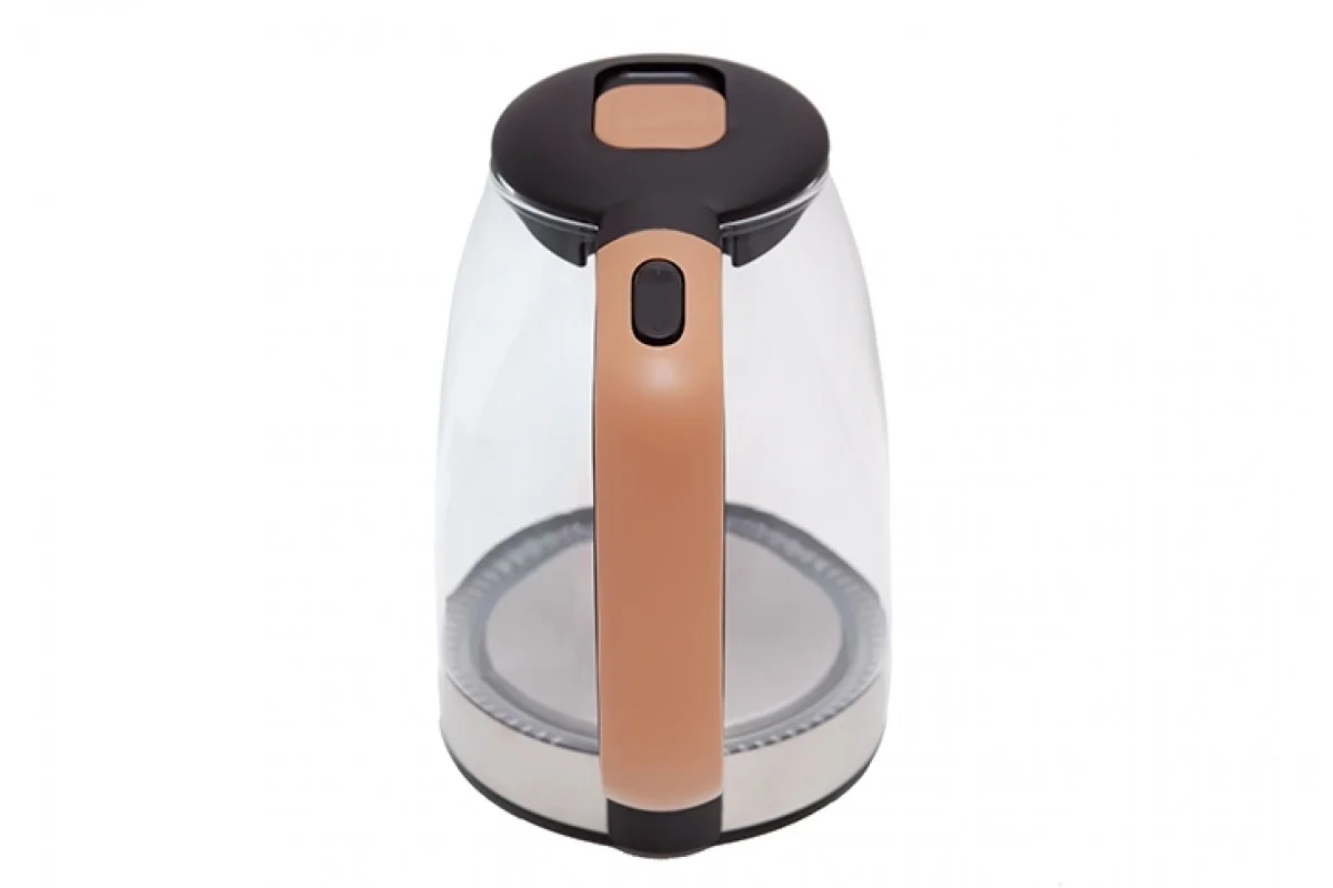 Чайник электрический Centek CT-0065 Beige стекло, 1.7 л 2200 Вт, LED-подсветка, мерная шкала, защита от вкл б/воды