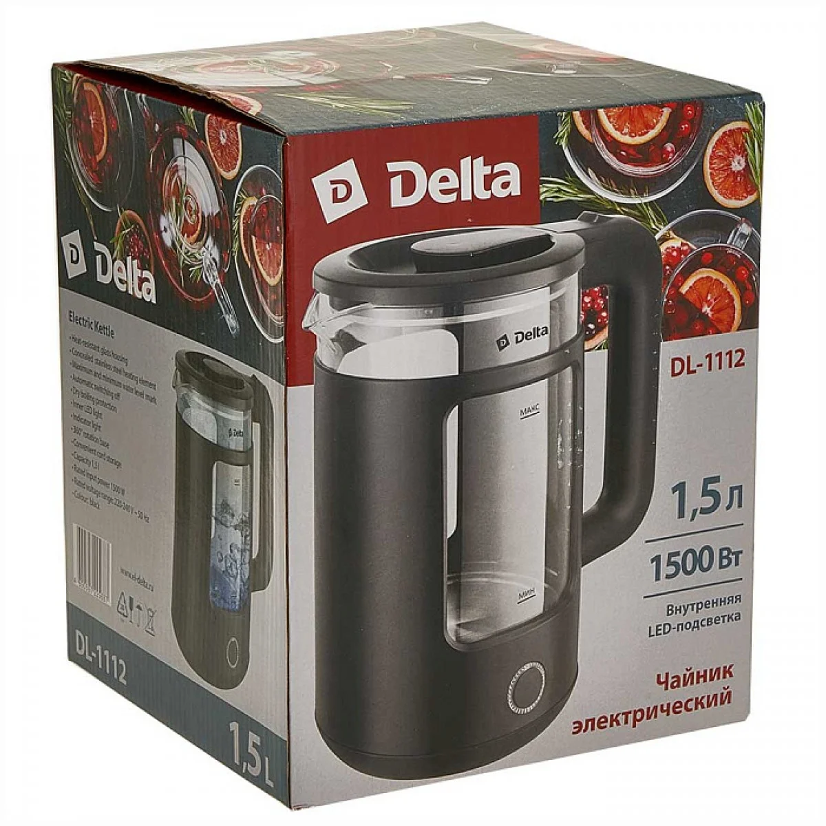 Чайник электрический Delta DL-1112 черный