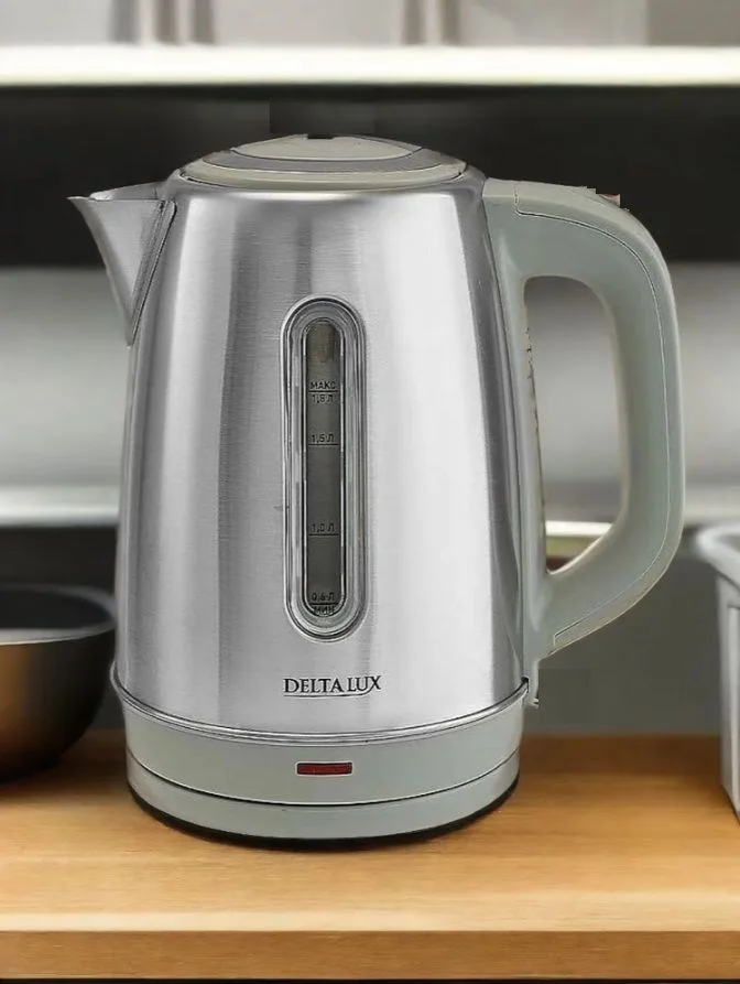 Чайник электрический Delta Lux DE-1015 серый 2кВт, 1.8 л