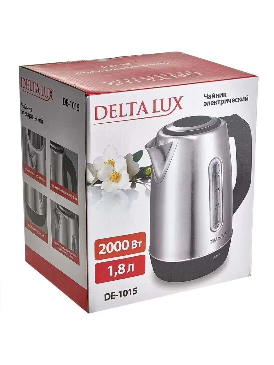 Чайник электрический Delta Lux DE-1015 черный