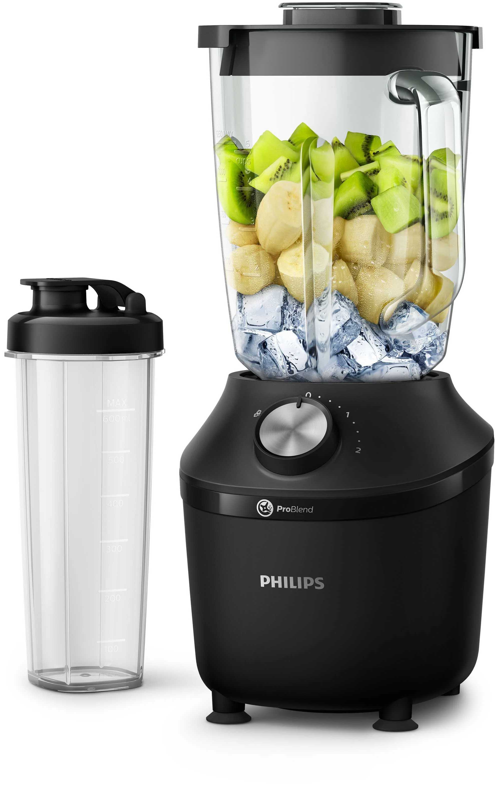 Блендер стационарный Philips HR2291/41, черный 600Вт, кувшин 2л
