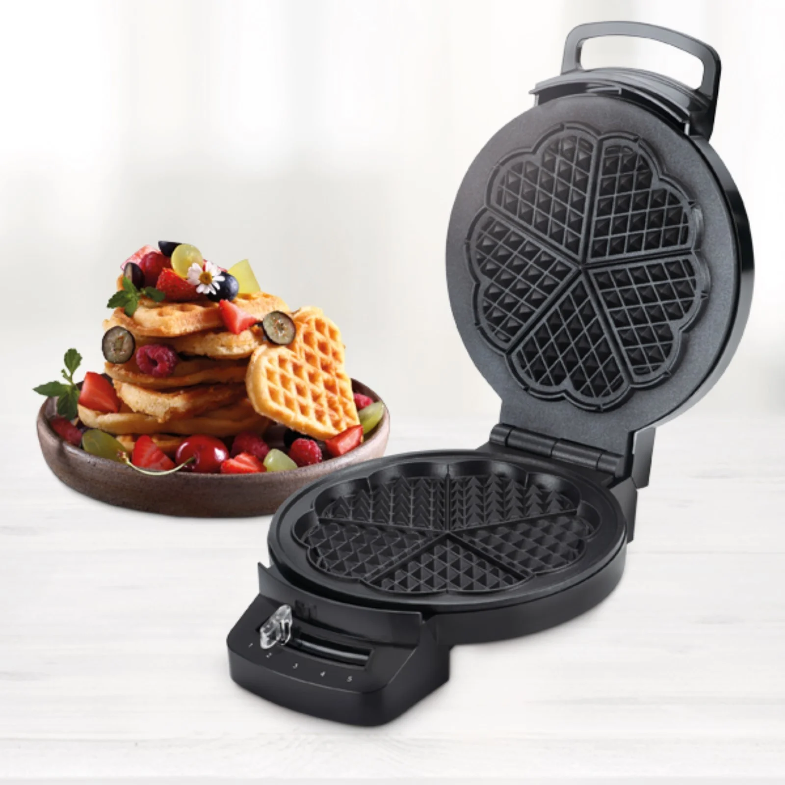 Вафельница BQ ST1001 Чёрный (1200Вт, до 225 С., шнур 0.8 м, 1.32 кг, мм - 255 x 85 x 193 мм )
