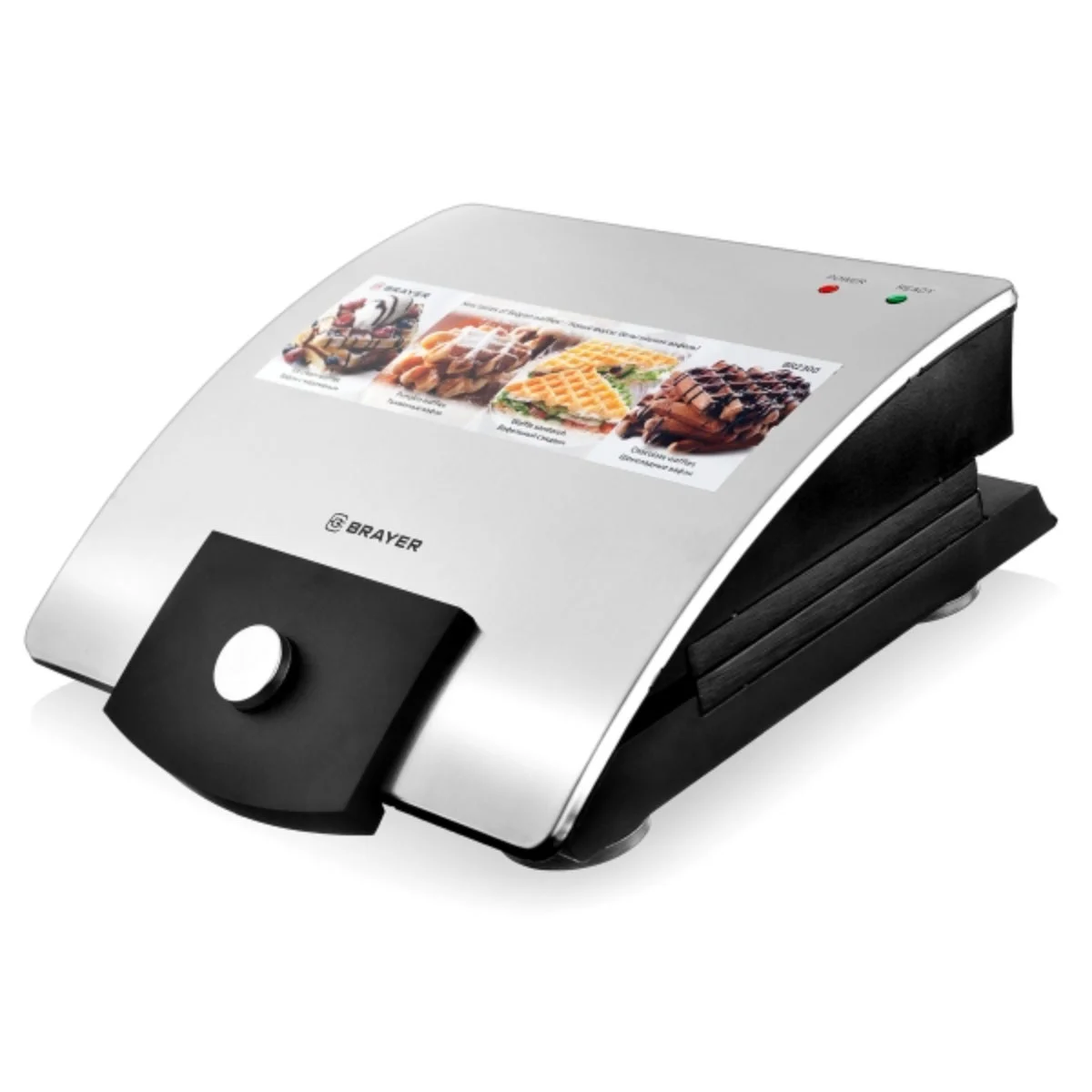 Вафельница BRAYER BR2300 750 Вт, белг.вафли, панель 11*13 см, защита от перегр, индик. готовности