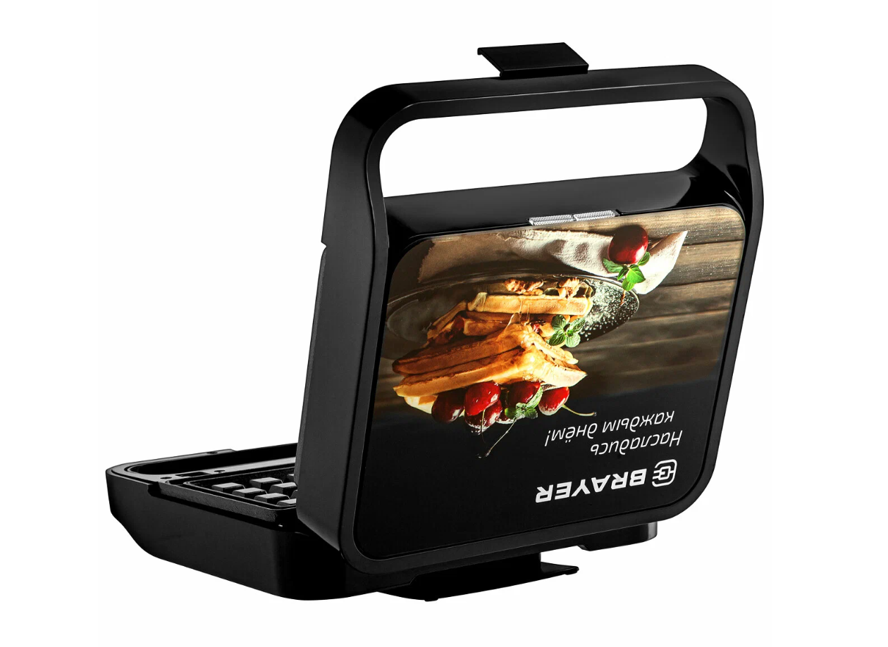 Вафельница BRAYER BR2306, 3 в 1 - вафл., сэндв., гриль, 850 Вт, панель 22,5*12,6 см,антиприг.покр — фото 1