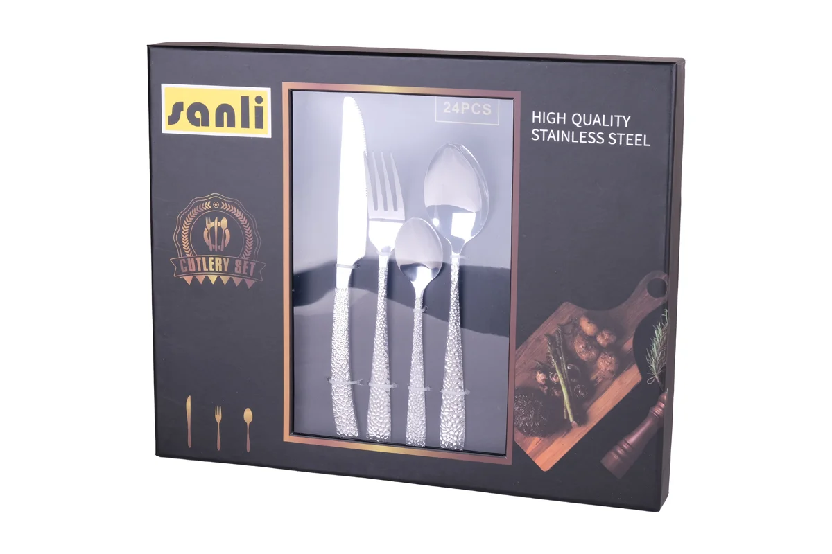 197-007 Набор столовых приборов 24пр. VIVID синий в под.уп.(х12)
