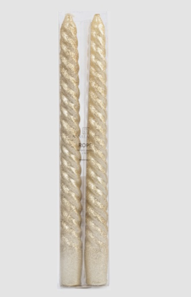 Свеча, 25 см, 2 шт, тонкая, шампань, Rope