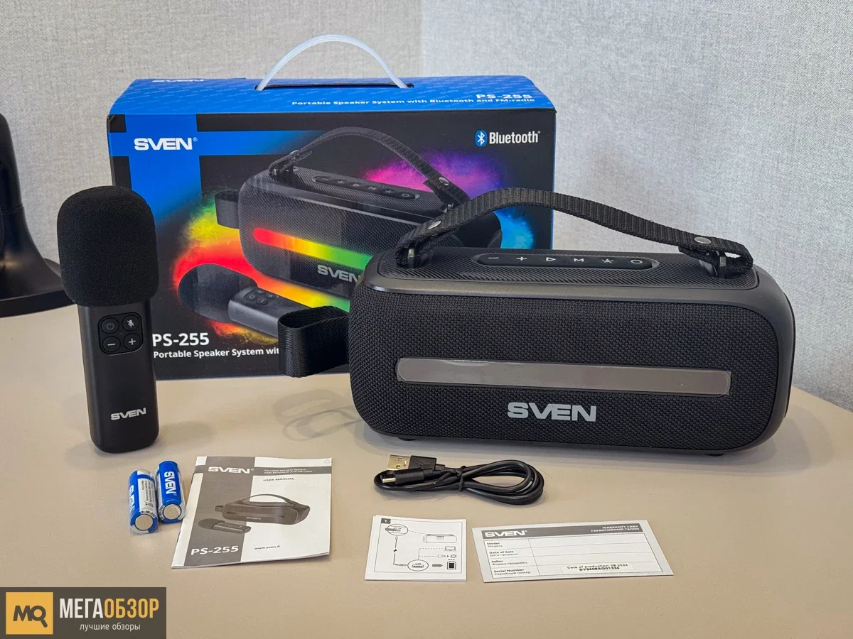 Колонка портативная SVEN PS-255 черный 12W 1.0 BT 3600mAh (SV-022563)