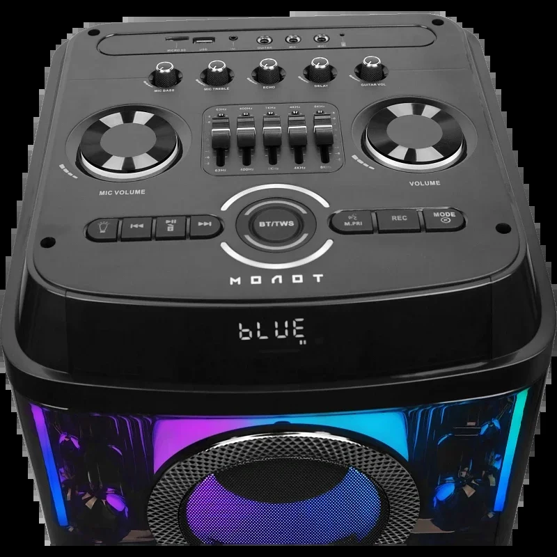Колонка портативная Ural 203 черный 2000W 1.1 BT/3.5Jack/USB-C 15м 9000mAh (УРАЛ МОЛОТ 203)