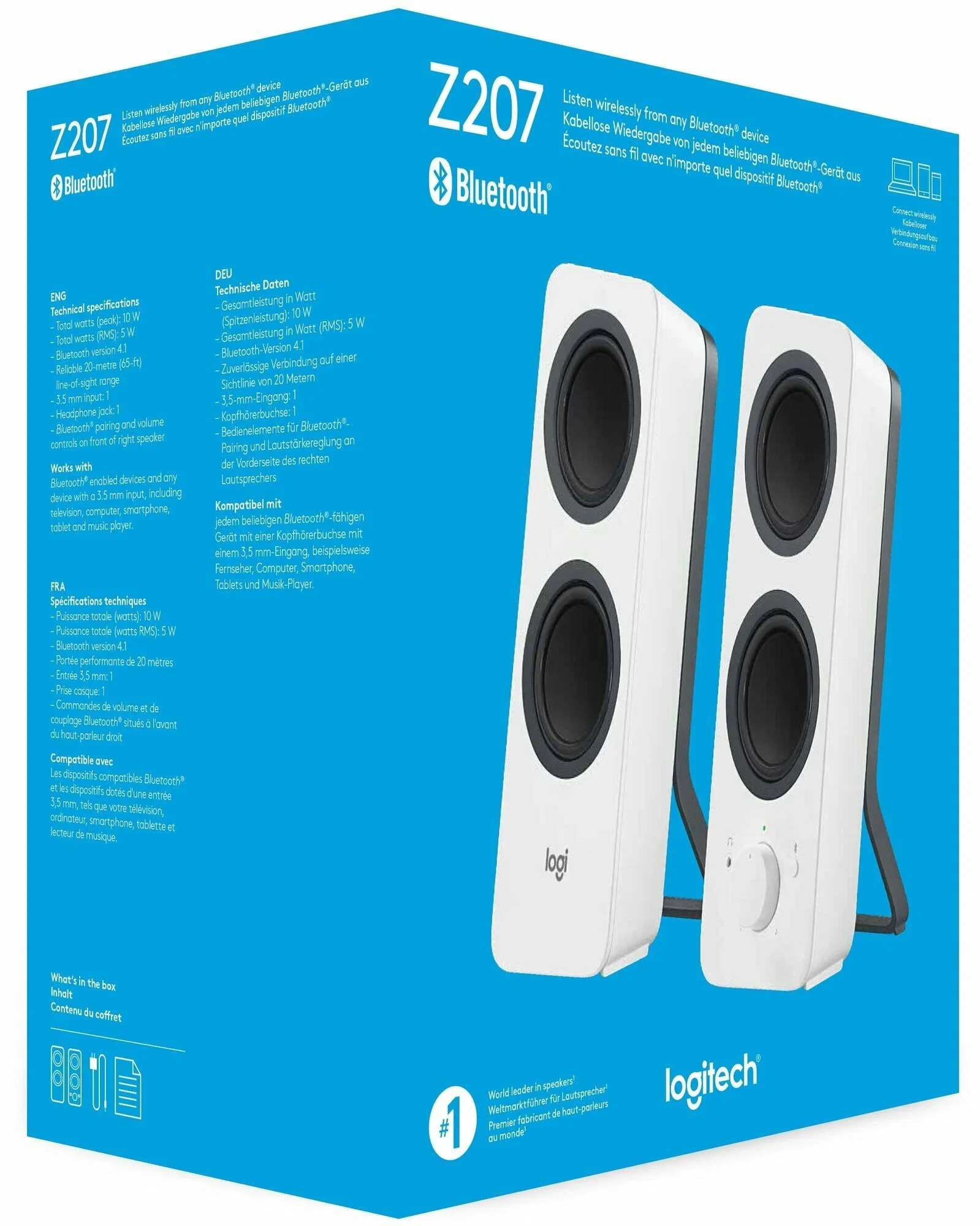 Колонки Logitech Z207 Speaker System Bluetooth White