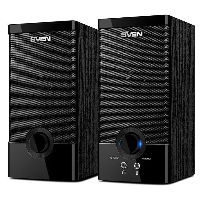 Колонки SVEN SPS-603 черный USB-порт ПК, ноутбука или адаптер 5V DC