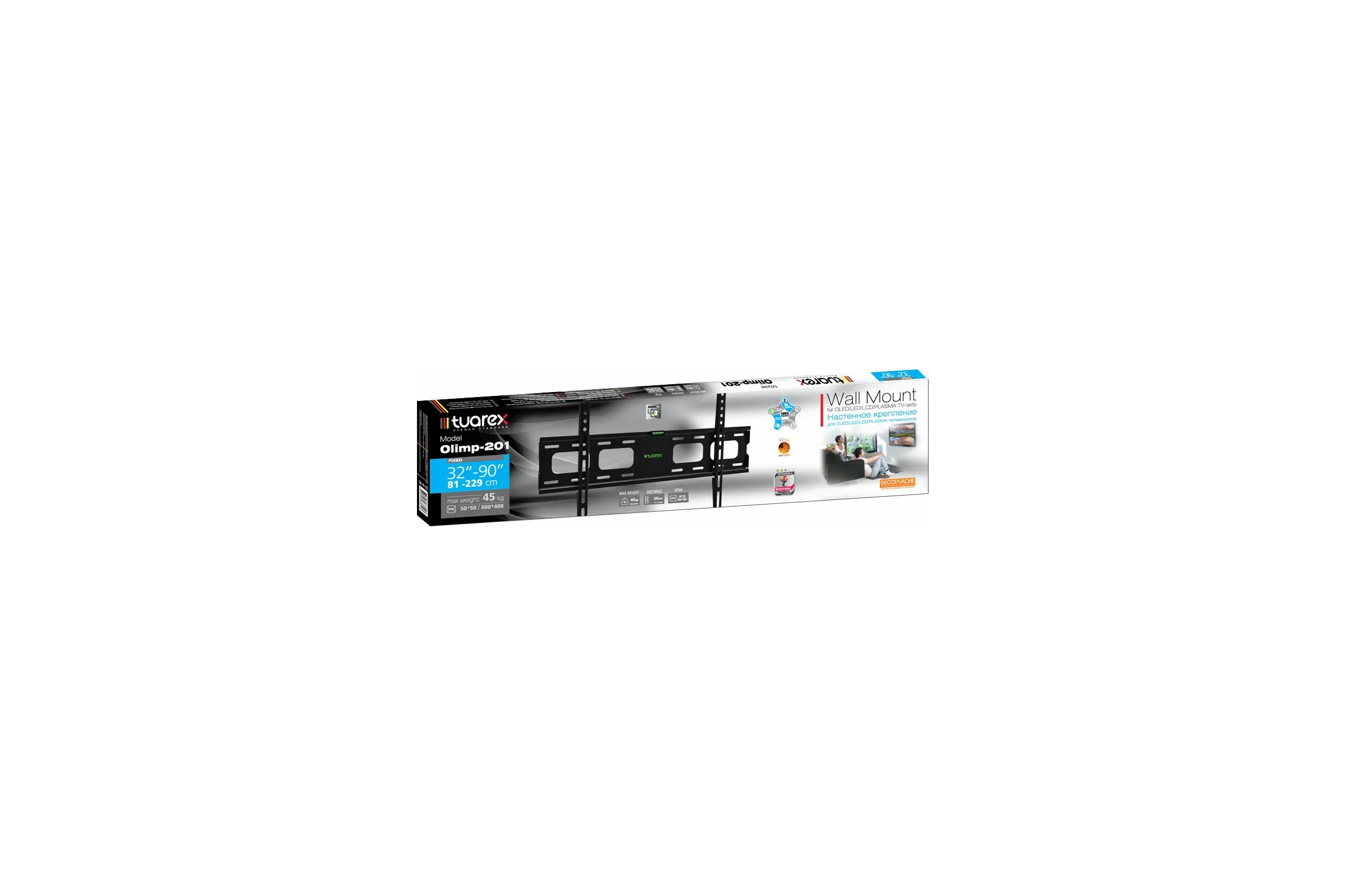 Кронштейн под LCD Tuarex OLIMP-201 black (32"-90", 45 кг 600 x 400)