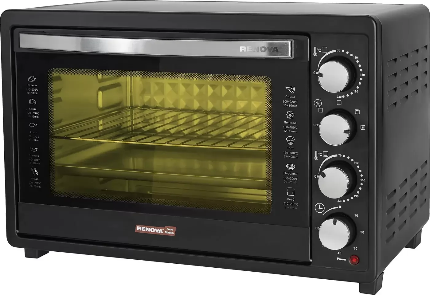 Мини-печь RENOVA MO-45GFLTB1, 1800вт, 53x41x36см