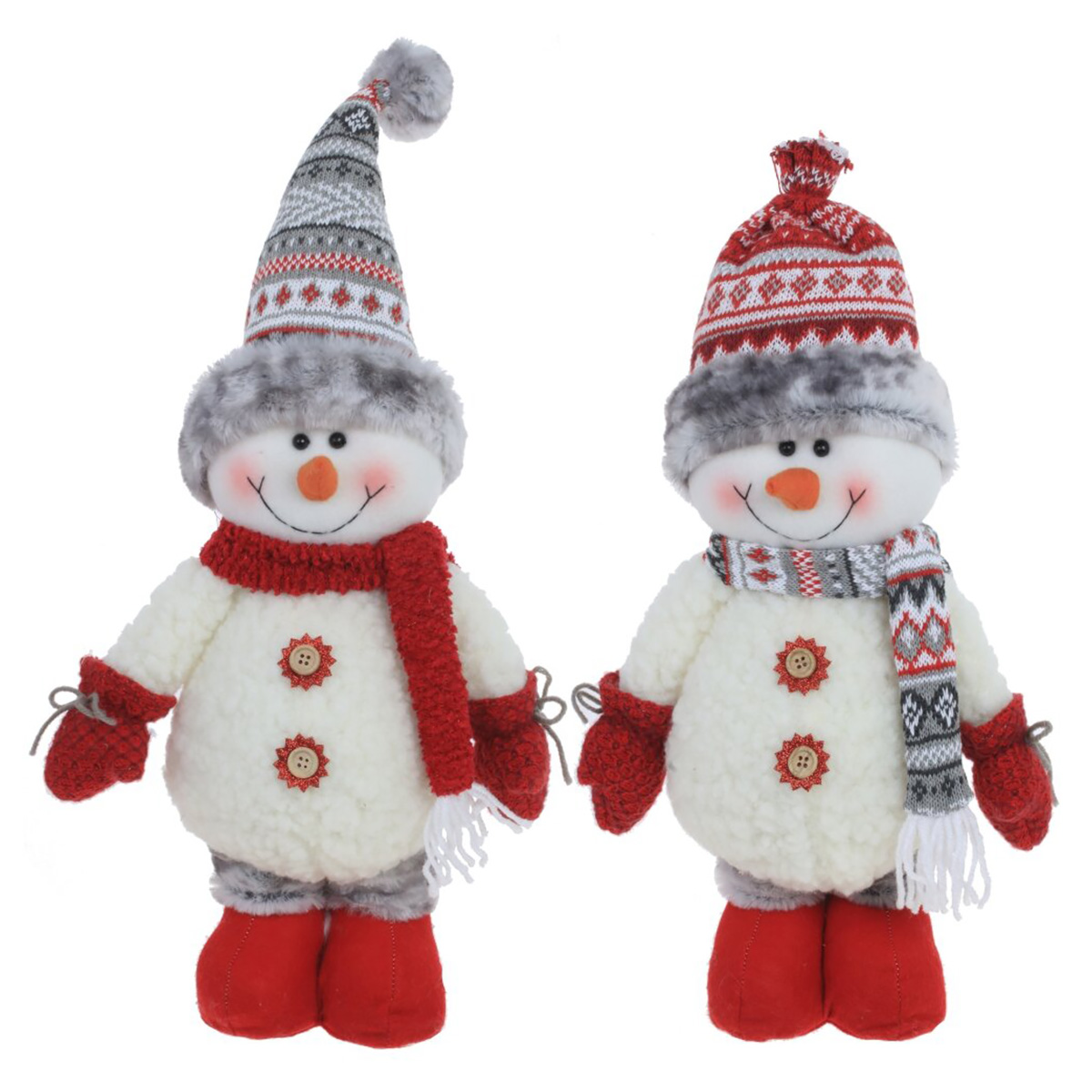 РЕМЕКО Игрушка набивная "Снеговик", L19 W12 H50 см, разм.полк. Lп19 Wп12 Hп30 см, 2в.