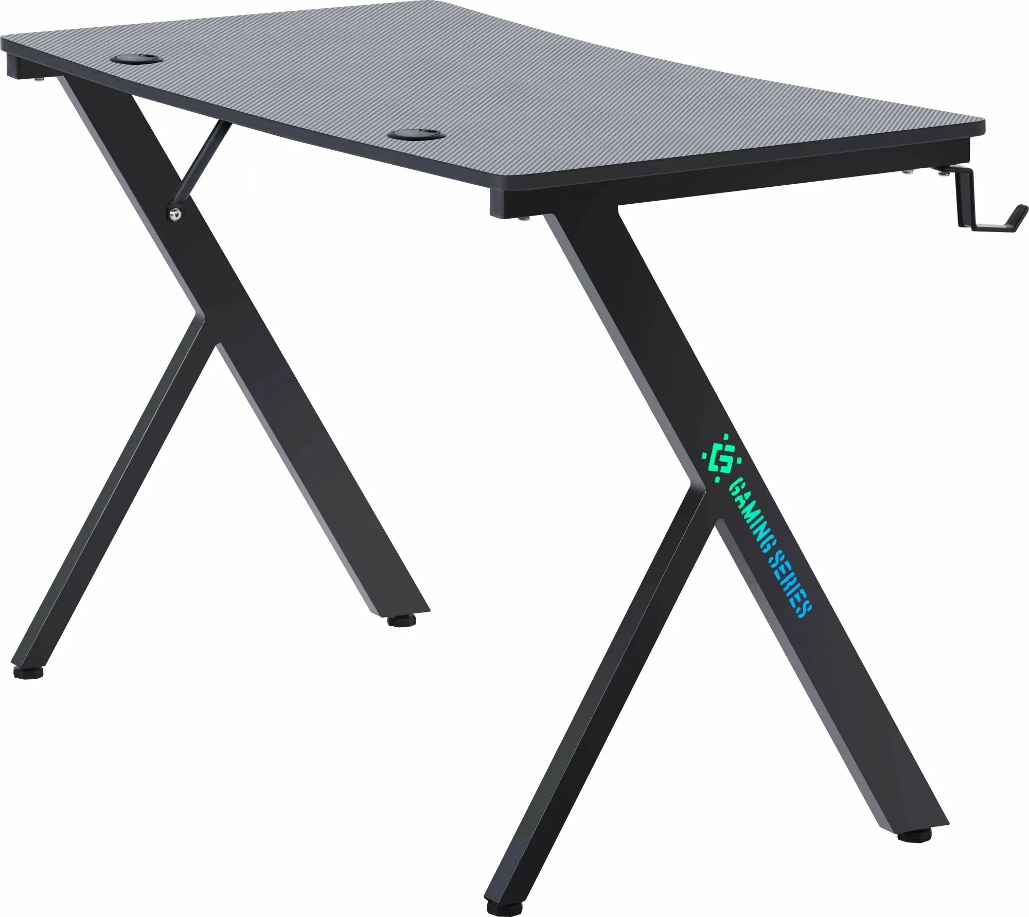 Defender Игровой компьютерный стол AroX подвес кружк+гарн,черн,МДФ,RGB