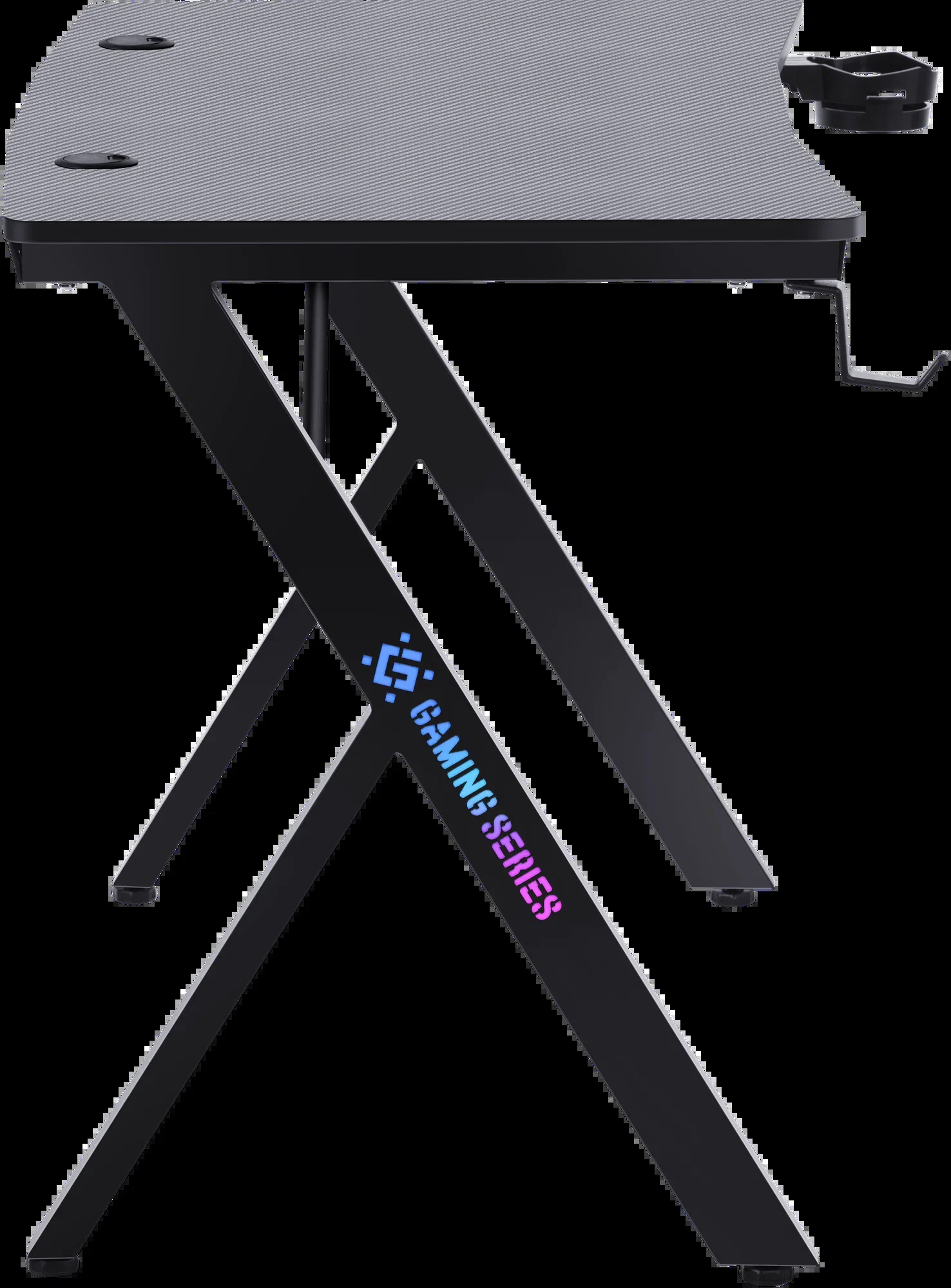 Defender Игровой компьютерный стол AroX подвес кружк+гарн,черн,МДФ,RGB