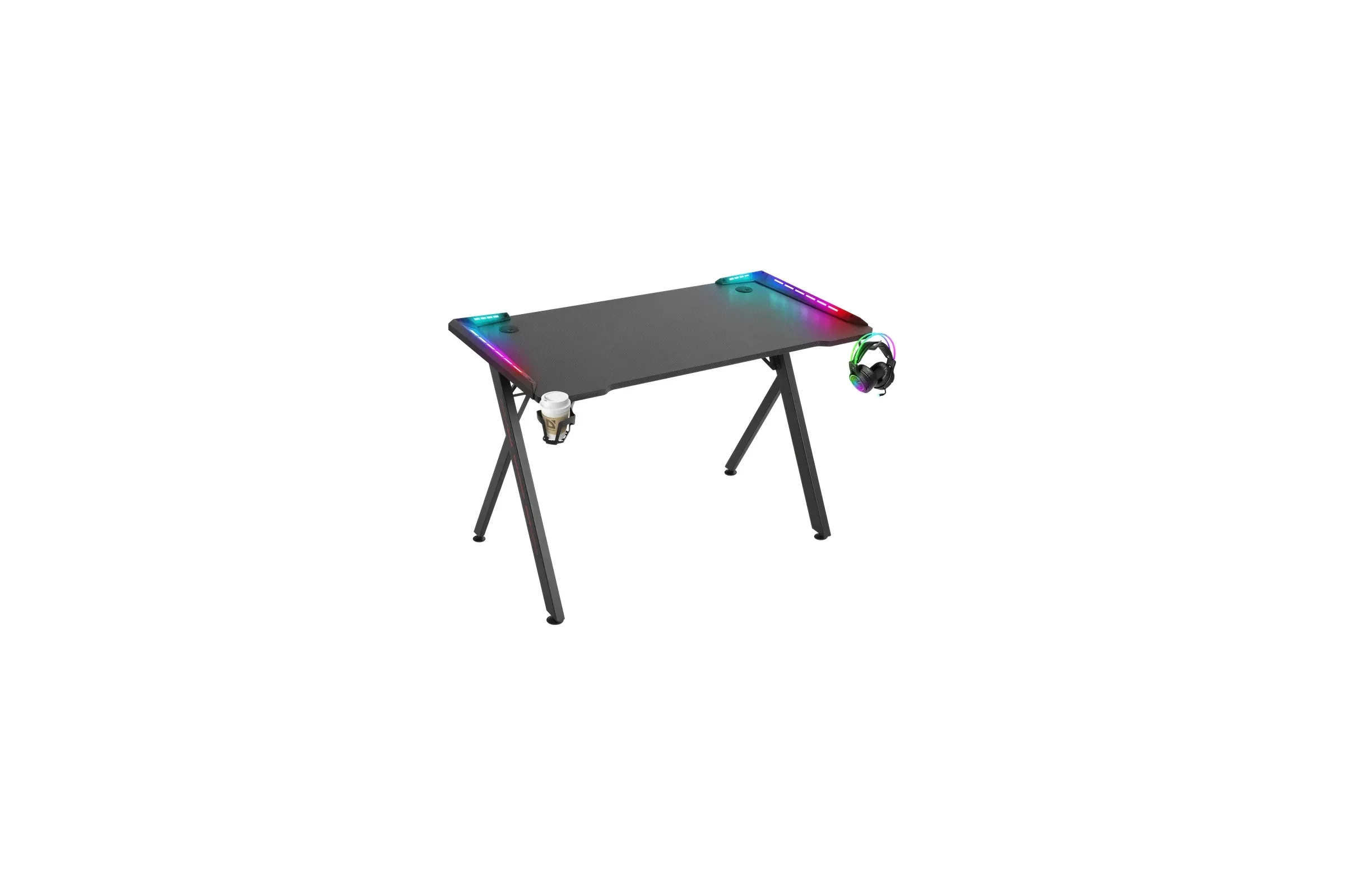 Defender Игровой компьютерный стол Gamer RGB,подвес круж+гарн.,черн,120