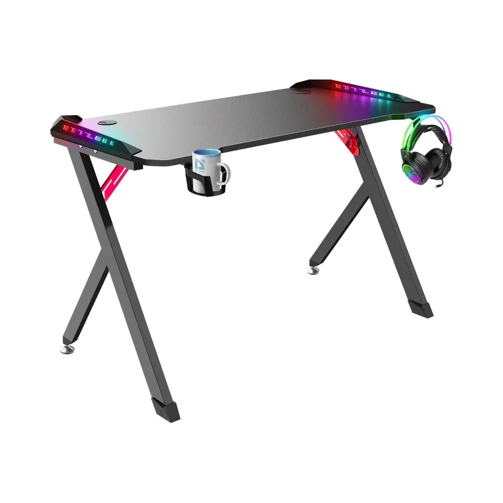Defender Игровой компьютерный стол Gamer RGB,подвес круж+гарн.,черн,120