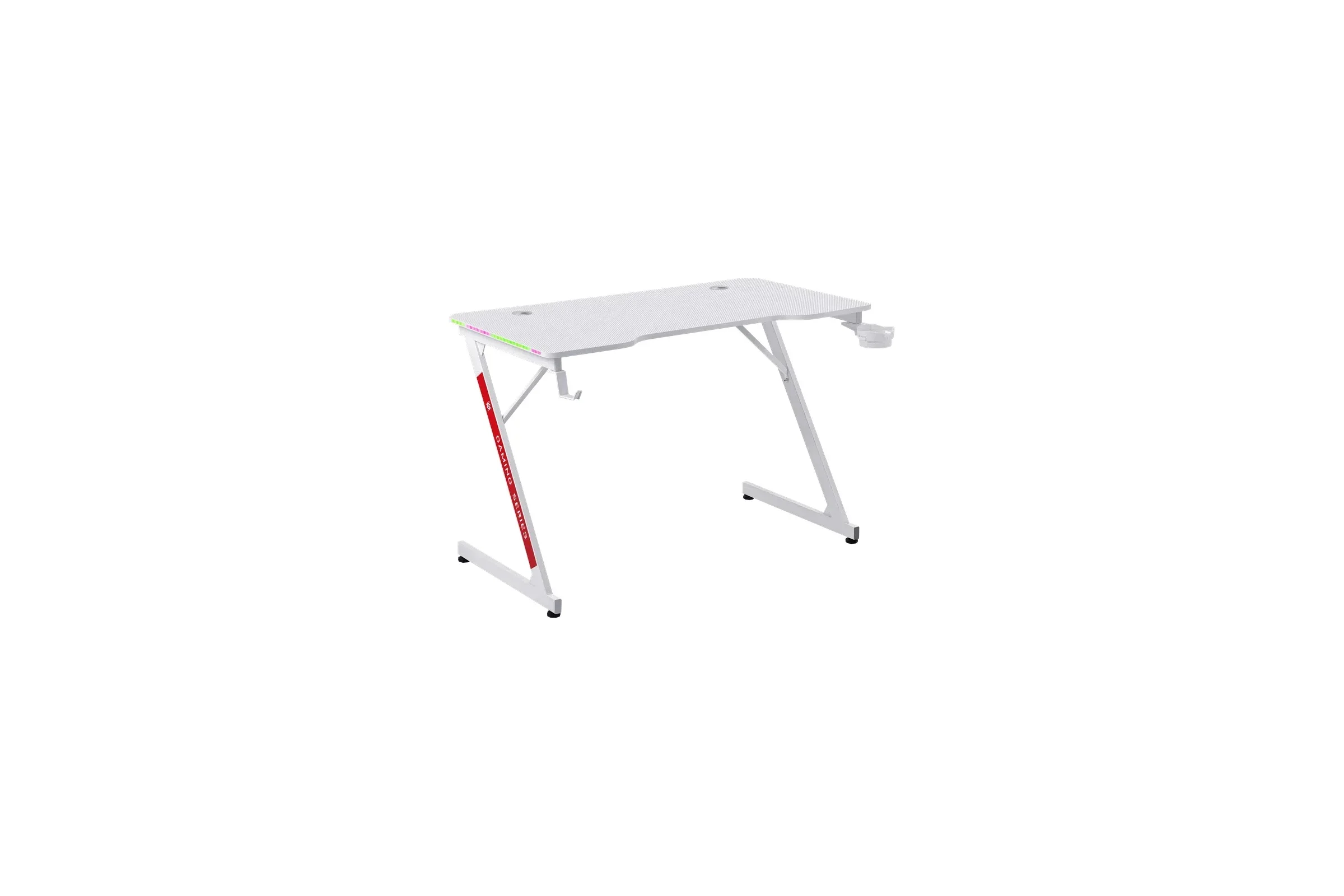 Defender Игровой компьютерный стол Solas подвес кружк+гарн,бел,МДФ,RGB