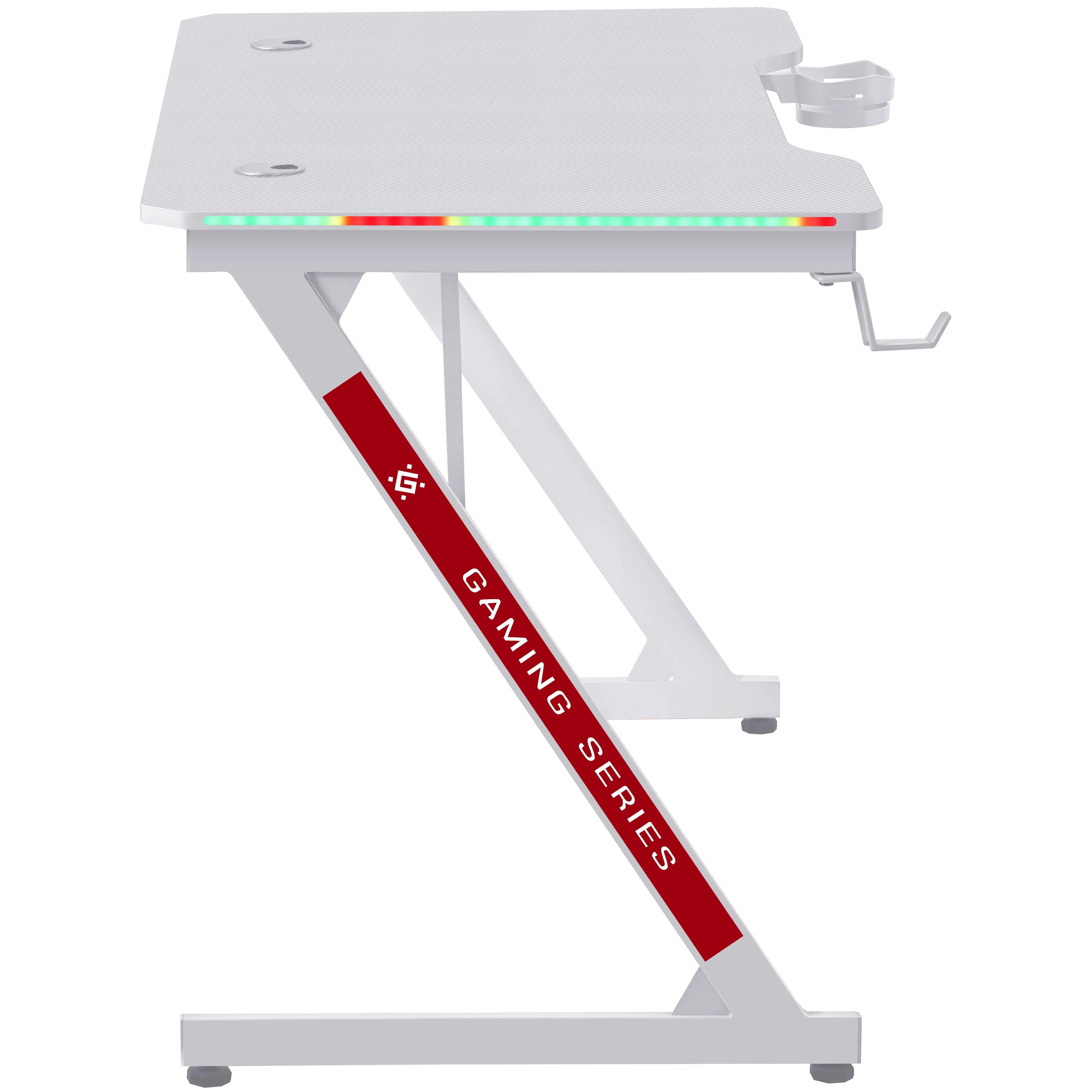 Defender Игровой компьютерный стол Solas подвес кружк+гарн,бел,МДФ,RGB