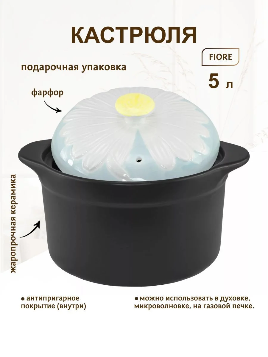 133-195 Кастрюля 3л. с крышкой FIORE в под.уп.(х6)