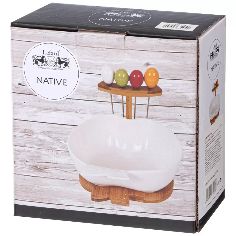 САЛАТНИК LEFARD "NATIVE" 18*20,5*10,5 СМ 1400 МЛ ЧЕРНЫЙ НА ДЕРЕВ. ПОДСТАВКЕ (КОР=12ШТ.)