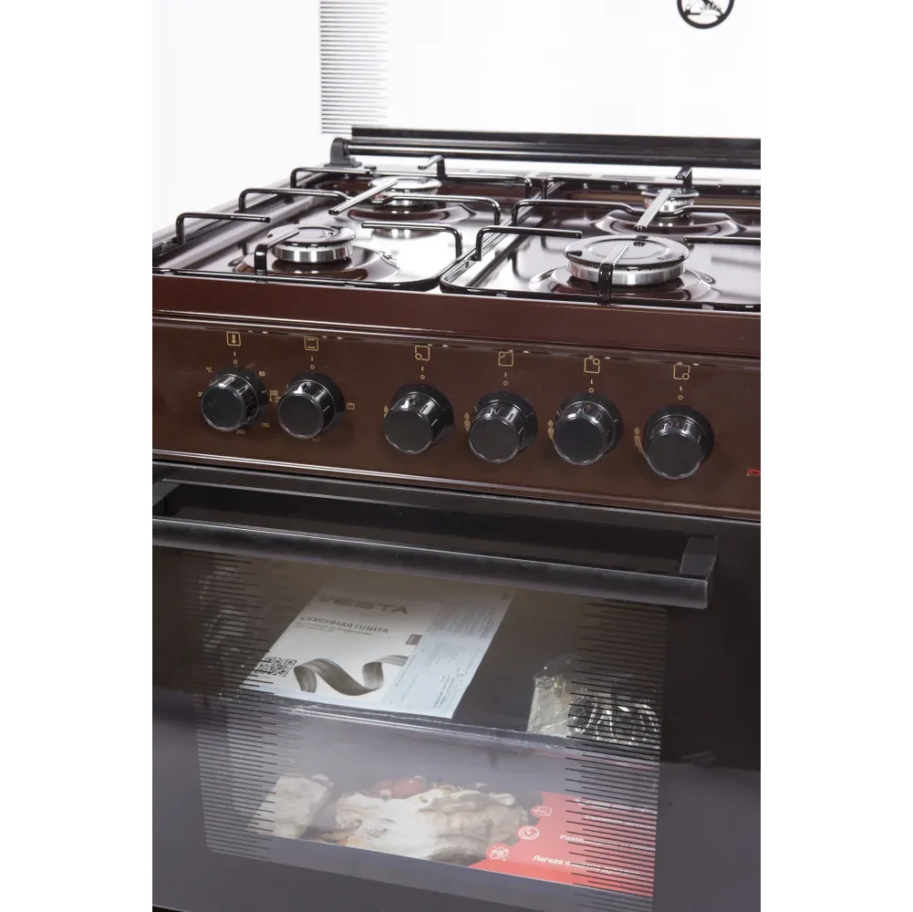 Плита комбинированная VESTA Valencia VGE 10-E Коричневый Ex 85x60x60 см. дух 65 л.