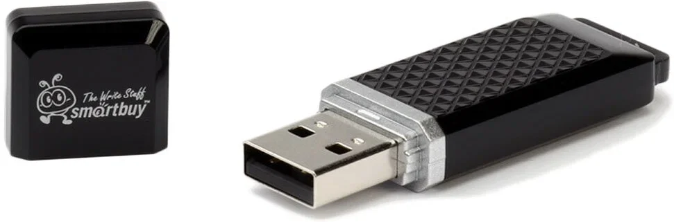 Флешка USB Smartbuy Quartz black (SB64GbQZ-K), 64Gb, USB 2.0, R/W 25/15, черный