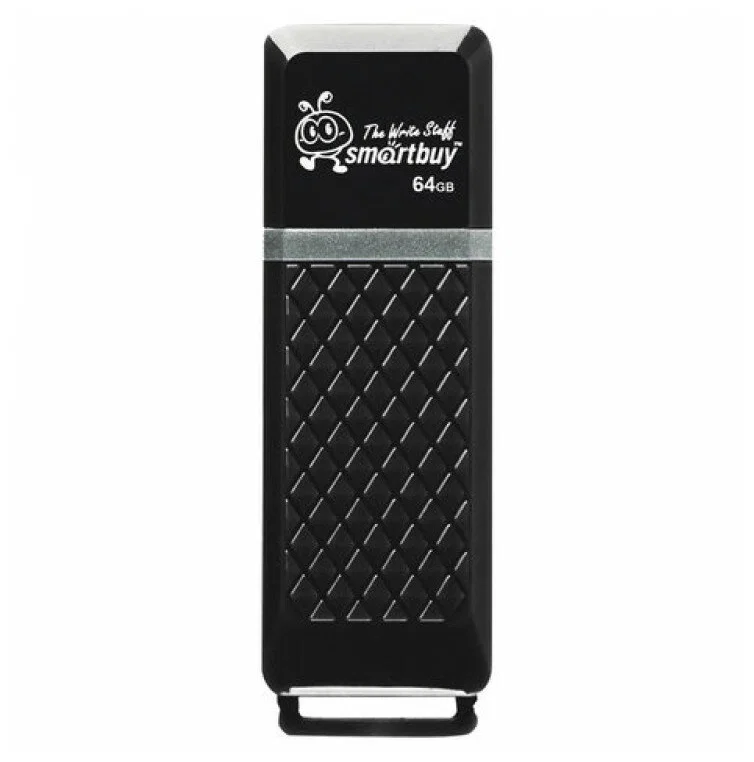 Флешка USB Smartbuy Quartz black (SB64GbQZ-K), 64Gb, USB 2.0, R/W 25/15, черный