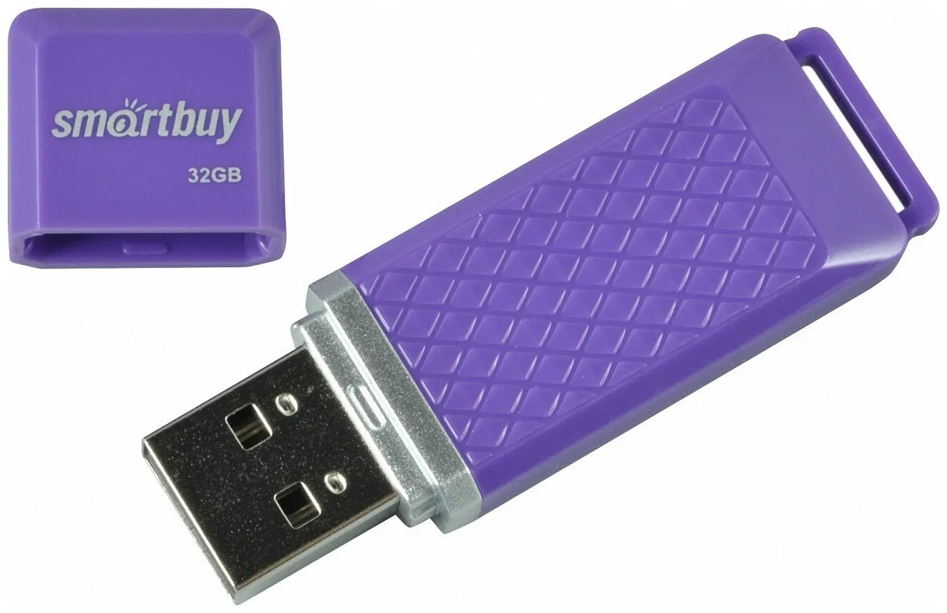 Флешка USB Smartbuy Quartz Violet (SB32GbQZ-V), 32Gb, USB 2.0, R/W 25/15, фиолетовый