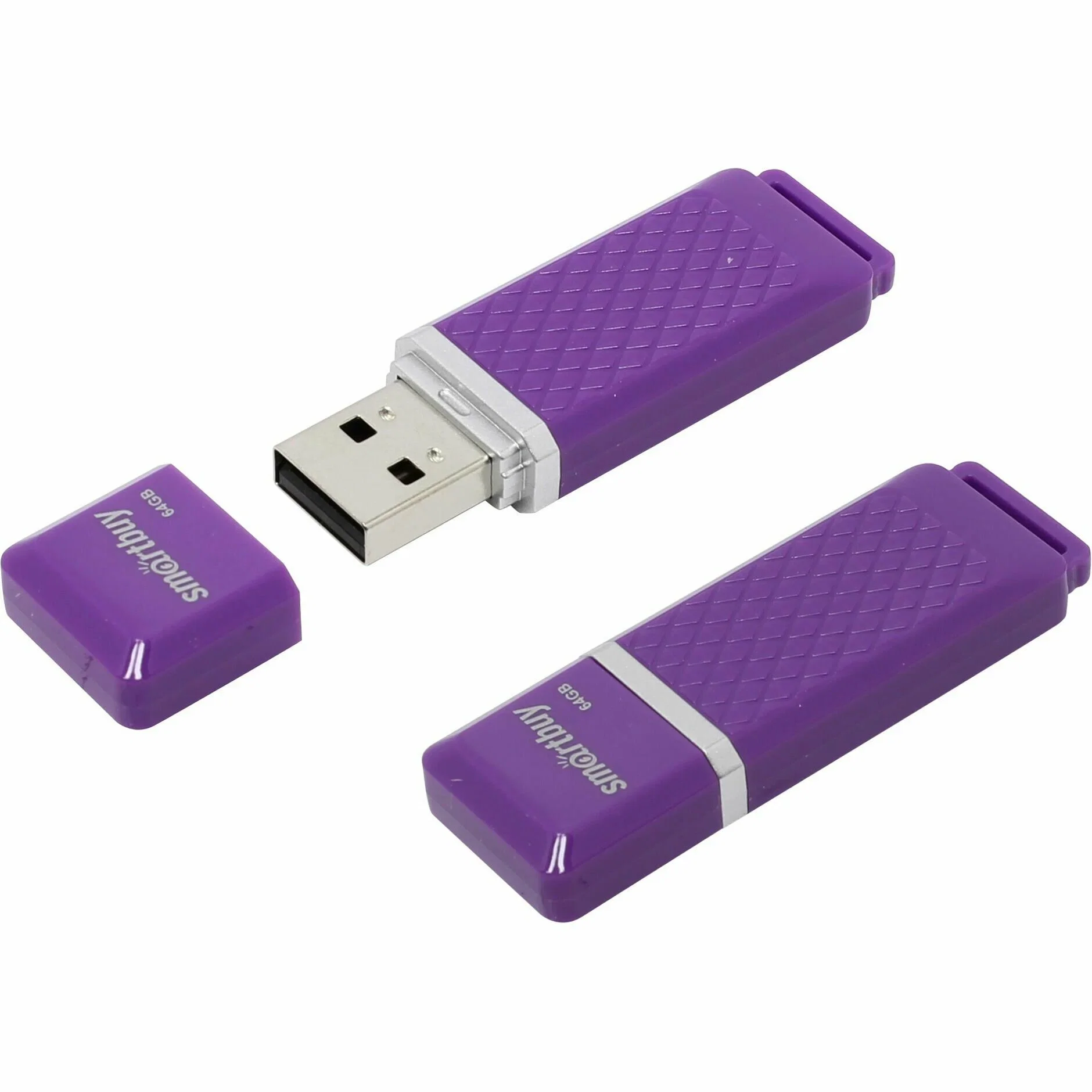 Флешка USB Smartbuy Quartz Violet (SB64GBQZ-V), 64Gb, USB 2.0, R/W 25/15, фиолетовый