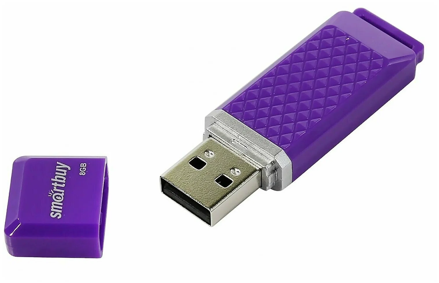 Флешка USB Smartbuy Quartz Violet (SB8GbQZ-V), 8Gb, USB 2.0, R/W 15/5, фиолетовый