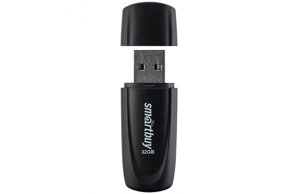 Флешка USB Smartbuy Scout Black (SB032Gb2SCK), 32Gb, USB 2.0, R/W 13/8, черный