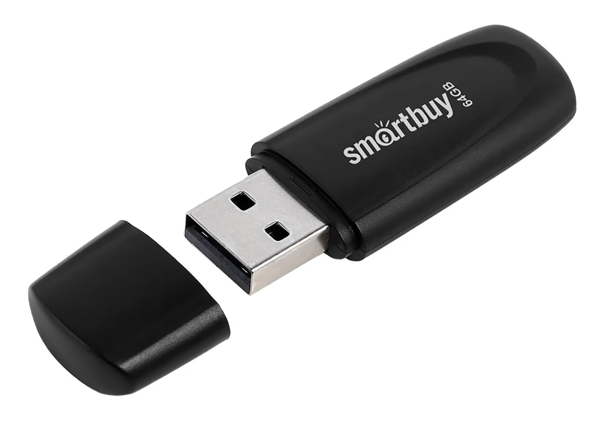 Флешка USB Smartbuy Scout black (SB064Gb2SCK), 64Gb, USB 2.0, R/W 15/8, черный