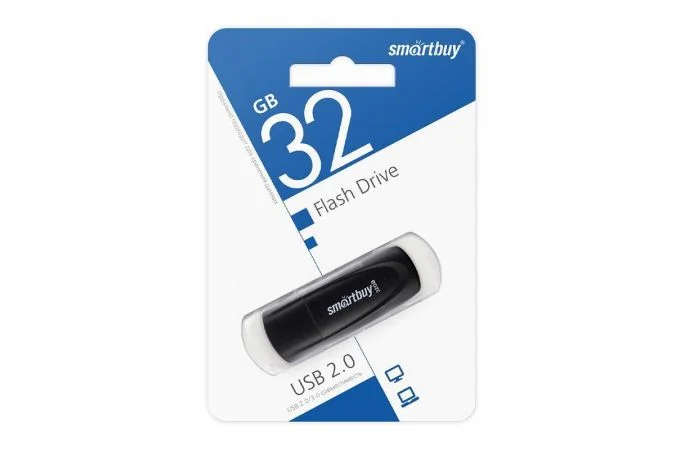 Флешка USB Smartbuy Scout black (SB064Gb2SCK), 64Gb, USB 2.0, R/W 15/8, черный