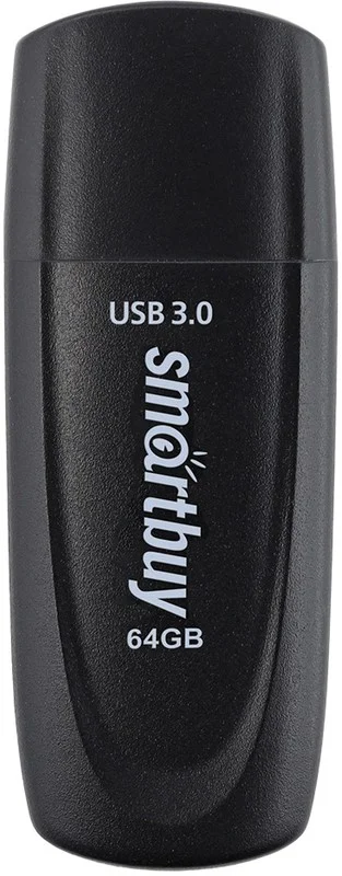 Флешка USB SmartBuy Scout black (SB064Gb3SCK), 64Gb, USB 3.0/3.1, R/W 100/40, черный