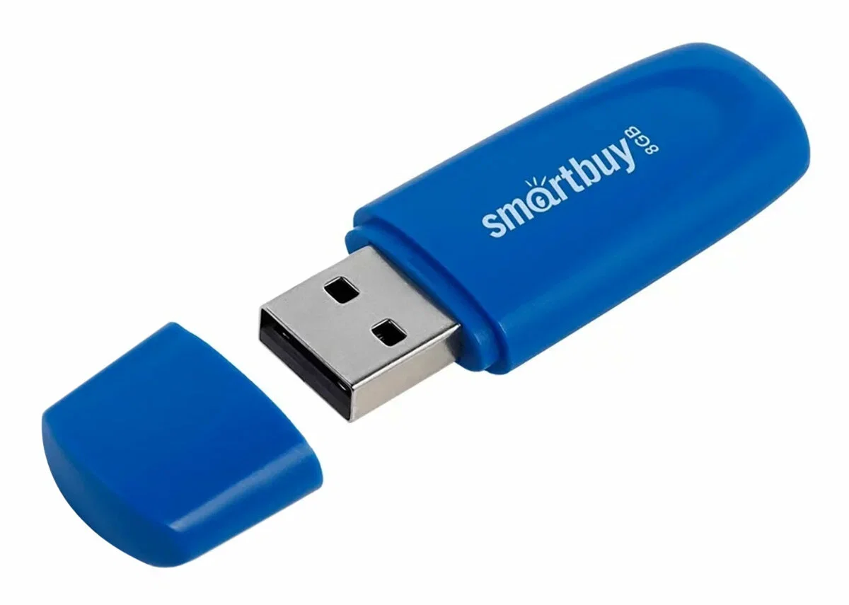 Флешка USB Smartbuy Scout Blue (SB008Gb2SCB), 8Gb, USB 2.0, R/W 15/8, синий