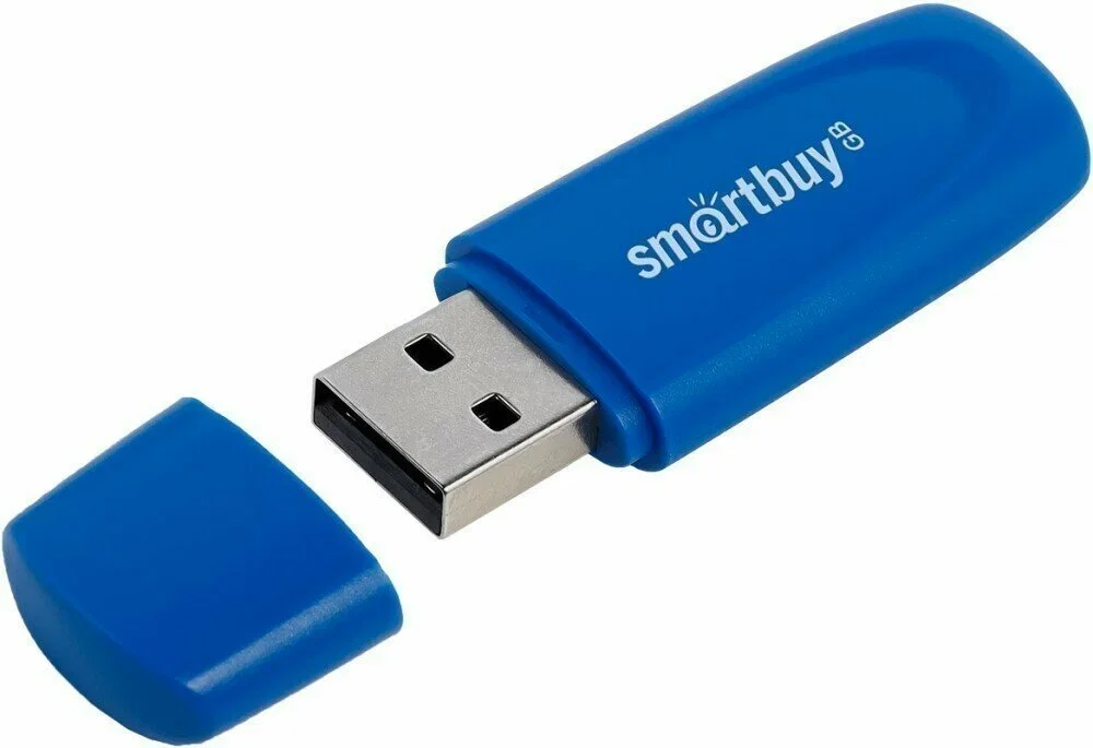 Флешка USB Smartbuy Scout Blue (SB032Gb2SCB), 32Gb, USB 2.0, R/W 13/8, синий