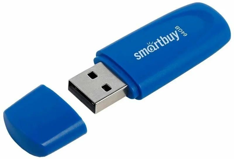 Флешка USB Smartbuy Scout Blue (SB064Gb2SCB), 64Gb, USB 2.0, R/W 15/8, синий