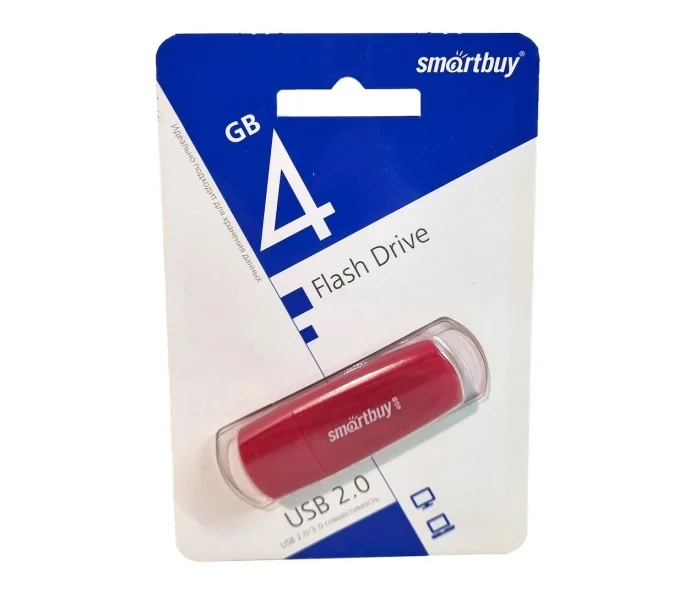 Флешка USB SmartBuy Scout Red (SB004Gb2SCR), 4Gb, USB 2.0, R/W 10/7, красный