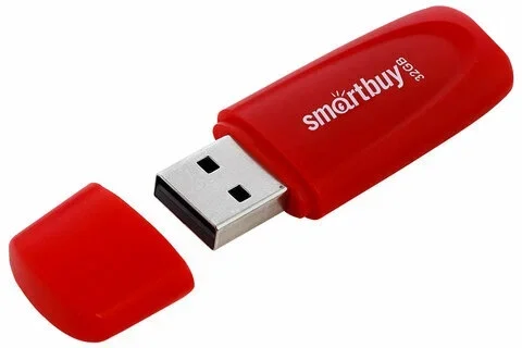 Флешка USB Smartbuy Scout Red (SB032Gb2SCR), 32Gb, USB 2.0, R/W 15/8, красный