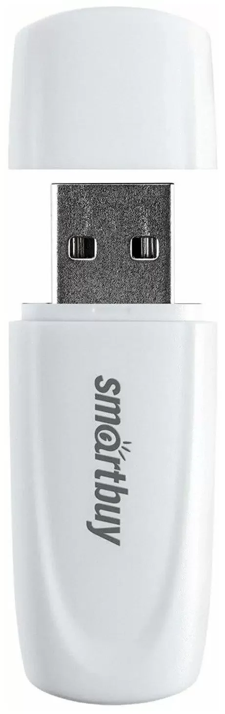 Флешка USB Smartbuy Scout White (SB008Gb2SCW), 8Gb, USB 2.0, R/W 15/8, белый
