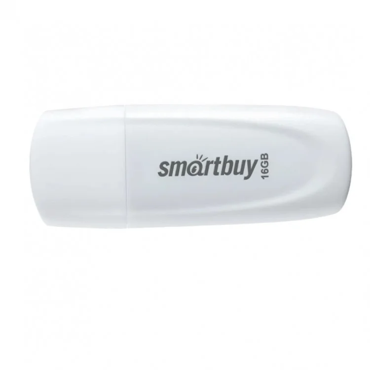 Флешка USB Smartbuy Scout White (SB016 Gb2SCW), 16Gb, USB 2.0, R/W 15/8, белый