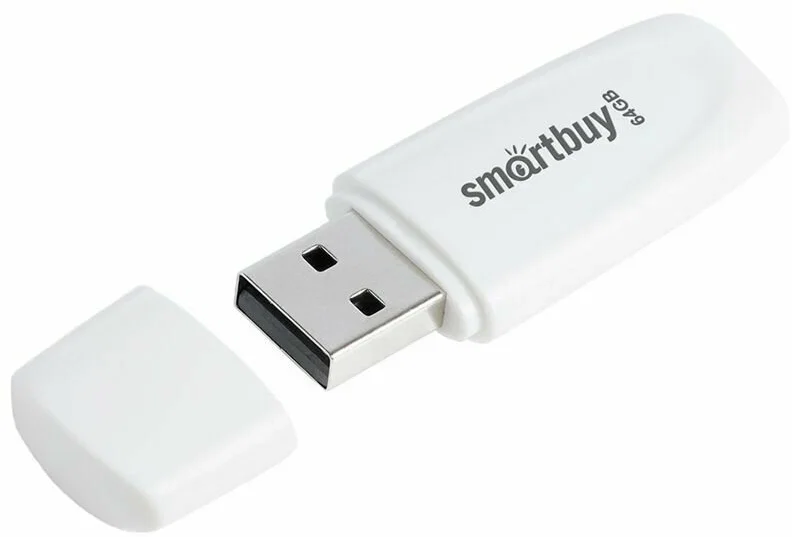 Флешка USB Smartbuy Scout white (SB032Gb2SCW), 32Gb, USB 2.0, R/W 15/5, белый