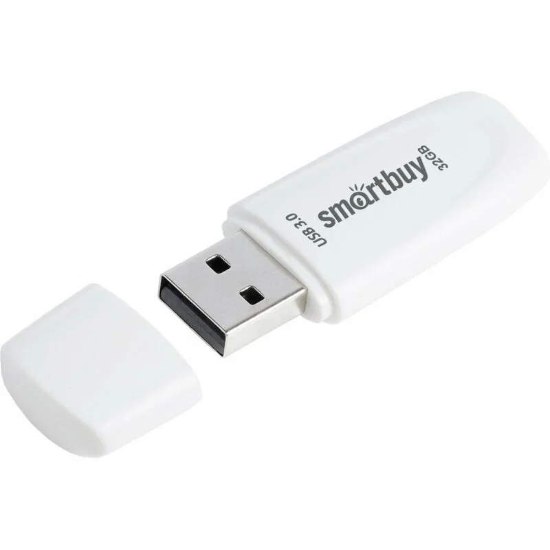 Флешка USB Smartbuy Scout white (SB032Gb3SCW), 32Gb, USB 3.0/3.1, R/W 110/40, белый