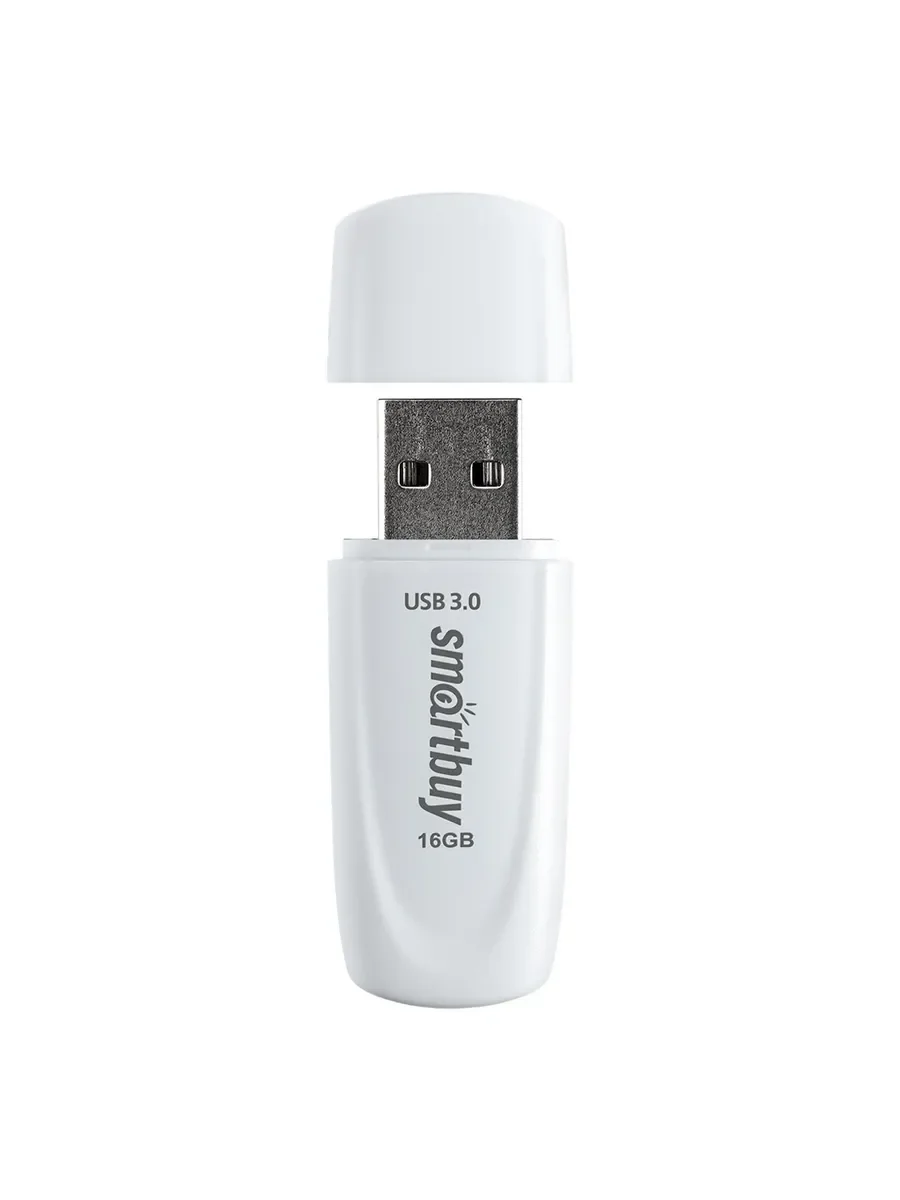 Флешка USB Smartbuy Scout white (SB032Gb3SCW), 32Gb, USB 3.0/3.1, R/W 110/40, белый