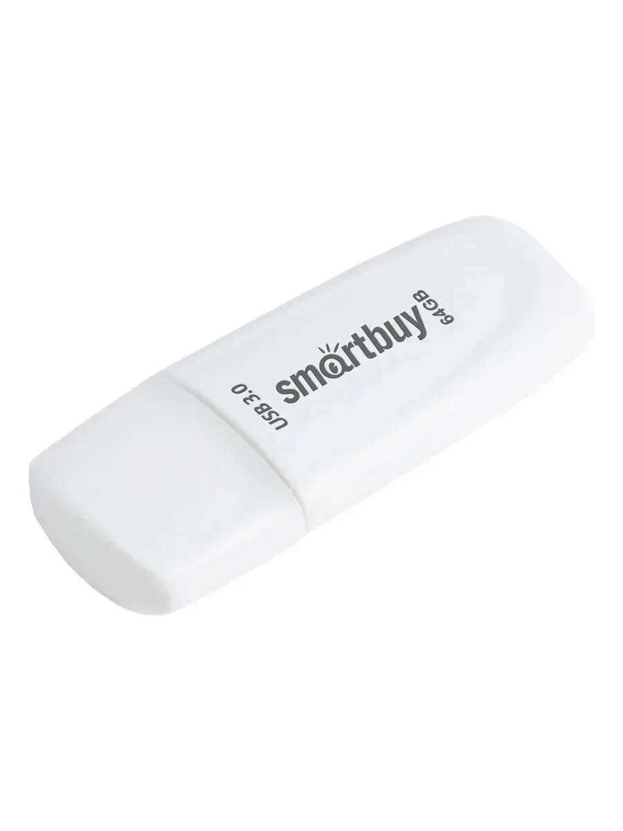 Флешка USB Smartbuy Scout white (SB064Gb3SCW), 64Gb, USB 3.0/3.1, R/W 100/40, белый