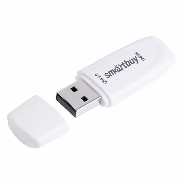 Флешка USB Smartbuy Scout white (SB128GB3SCW), 128Gb, USB 3.0, R/W 100/40, белый
