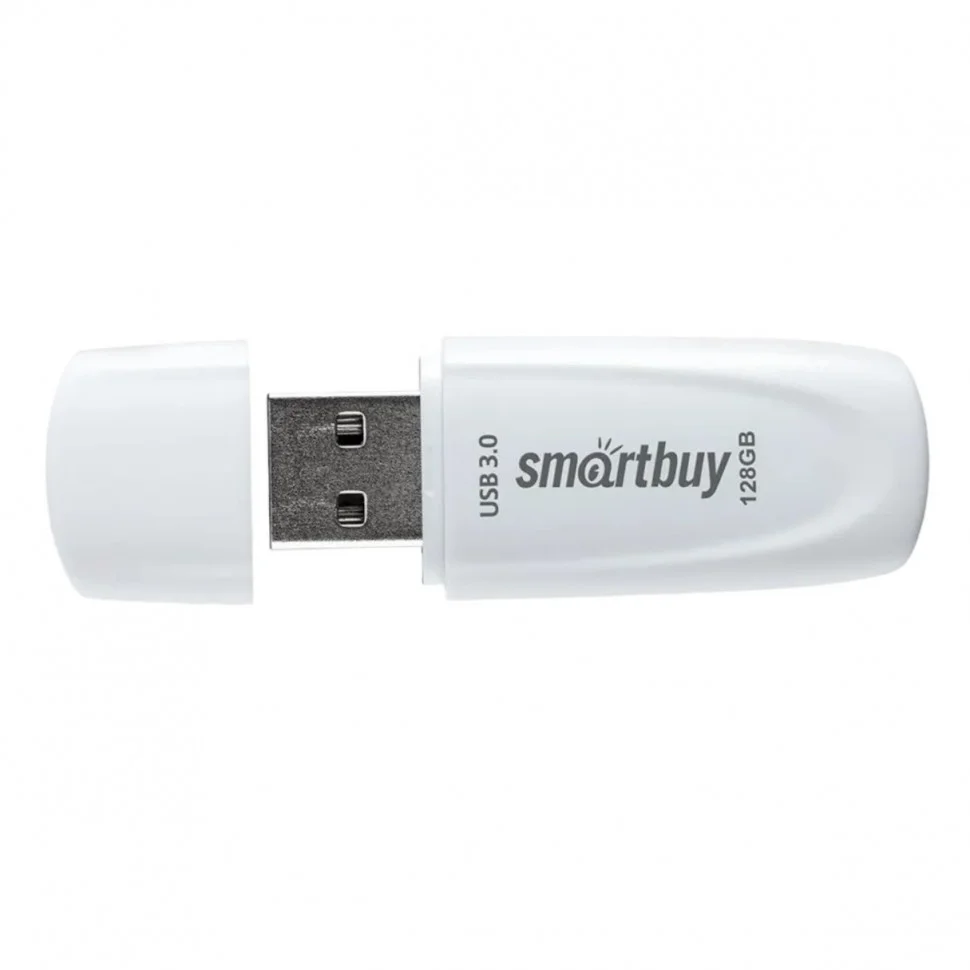 Флешка USB Smartbuy Scout white (SB128GB3SCW), 128Gb, USB 3.0, R/W 100/40, белый
