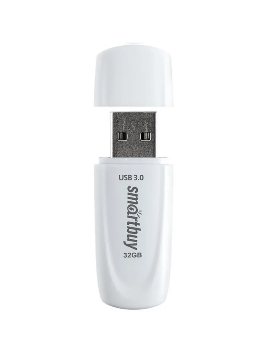 Флешка USB Smartbuy Scout white (SB128GB3SCW), 128Gb, USB 3.0, R/W 100/40, белый