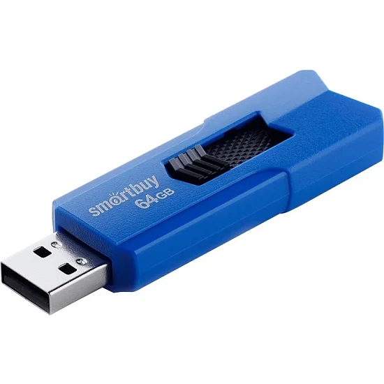 Флешка USB Smartbuy STREAM Blue (SB16GbST-B), 16Gb, USB 2.0, R/W 25/15, синий/черный